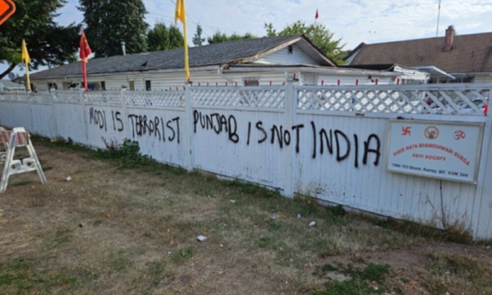 Ahead of Khalistan referendum, another Hindu temple defaced in Canada