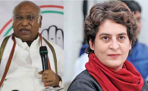 Kharge, Priyanka to address four public meetings in Telangana today