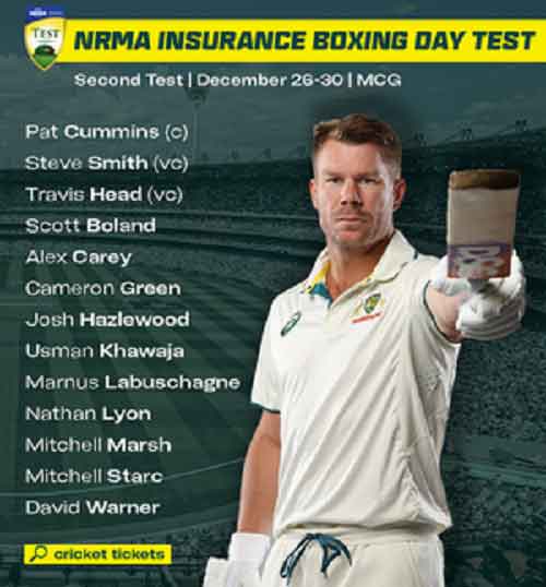 AUSvPAK: Morris released from squad as Australia name trim squad for Boxing Day Test