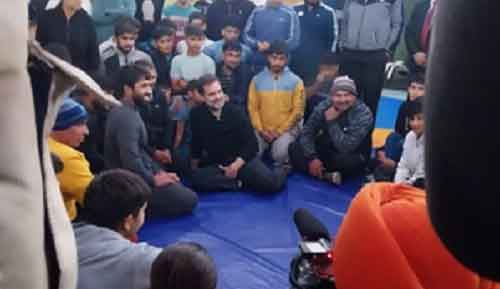 Rahul visits wrestlers’ akhara in Haryana’s Jhajjar amid row over WFI