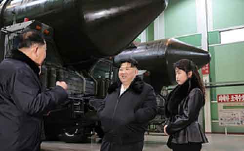 Kim Jong-un inspects factory producing launchers for ballistic missiles