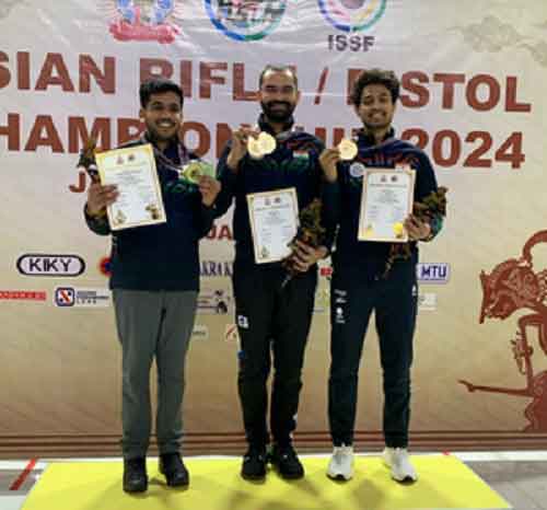 Akhil, Aishwary help India to a 1-2 finish in men’s 50m rifle 3P event at Jakarta