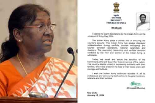 Army plays pivotal role in ensuring country’s security: Prez Murmu