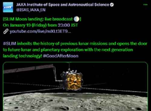 Japan’s robotic Moon sniper to land on lunar surface on Jan 19