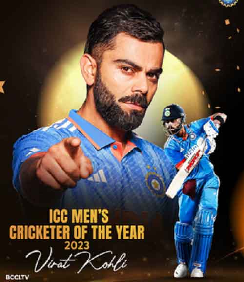 Virat Kohli awarded ICC Men’s ODI Cricketer of the Year 2023