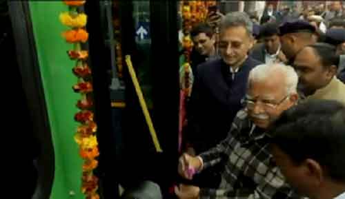 Haryana CM launches electric bus service for Panipat