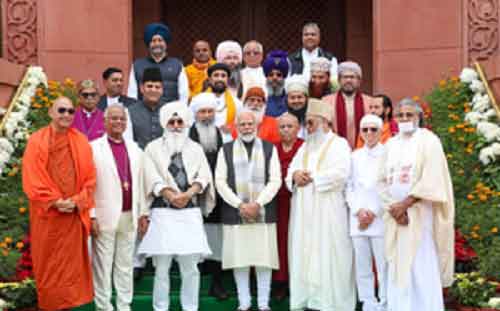 Delighted to meet religious leaders in parliament, says PM Modi