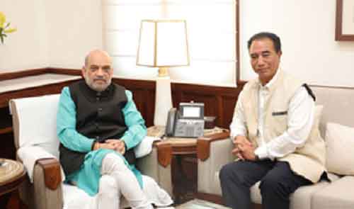 Mizoram CM meets Amit Shah, discusses border fencing along Myanmar among other issues