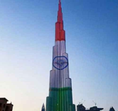 Burj Khalifa lit up with Indian Tricolour ahead of Modi’s address at Dubai summit