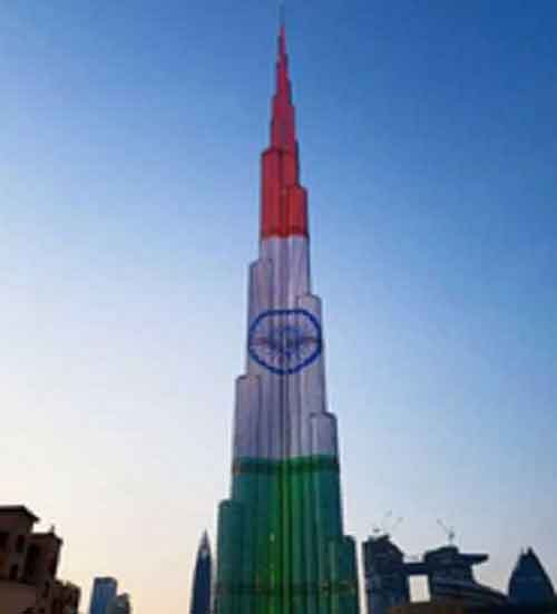 Burj Khalifa lit up with Indian Tricolour ahead of Modi’s address at Dubai summit