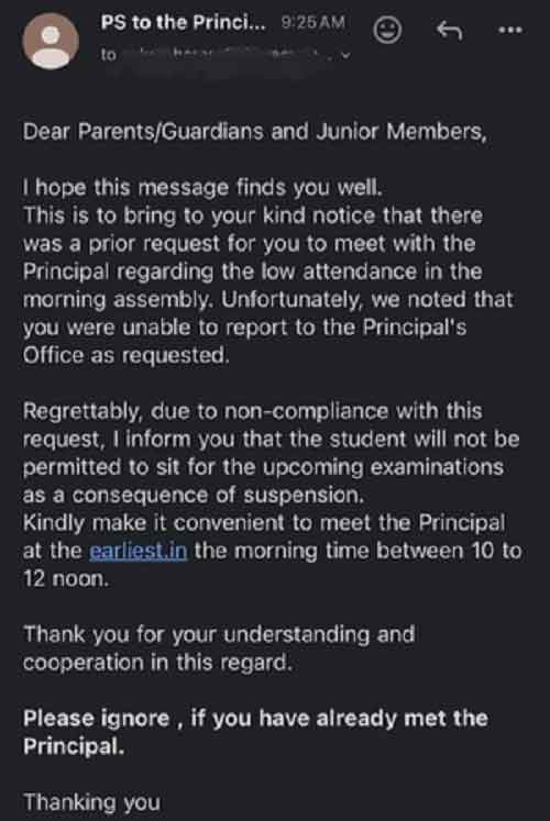 St. Stephen’s students may be debarred from exam for not attending morning assembly