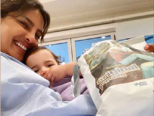 Priyanka Chopra, daughter Malti cozy up with popcorn treat