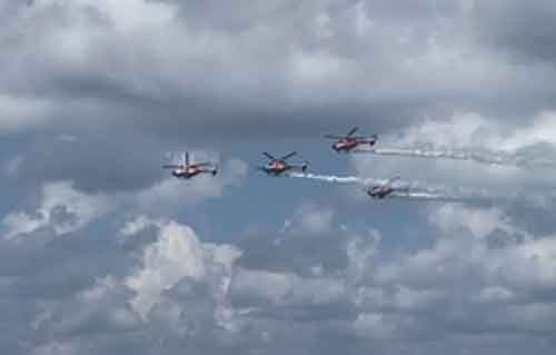 IAF’s Sarang team enthralls crowd on culmination of Singapore Airshow