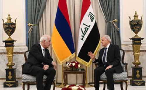 Iraqi, Armenian presidents hold talks in Baghdad to boost ties