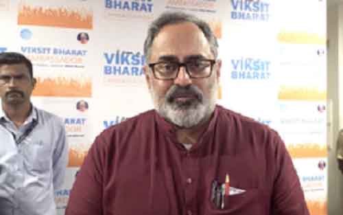At Viksit Bharat Ambassadors’ programme, MoS Rajeev Chandrasekhar says ‘India leading, world following’