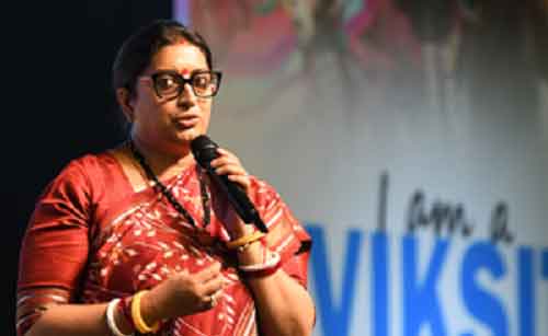 Smriti Irani gives mantra for women’s empowerment at ‘Viksit Bharat’ event in DU