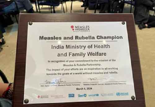 India gets ‘Measles & Rubella Champion’ award for disease prevention