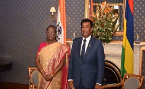 President Murmu arrives in Mauritius to bolster bilateral ties