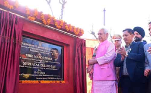 J&K L-G Sinha lays foundation of PoJK Bhawan in Jammu