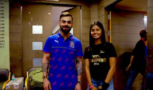 ‘Moment of my life’: Shreyanka Patil meets Virat Kohli
