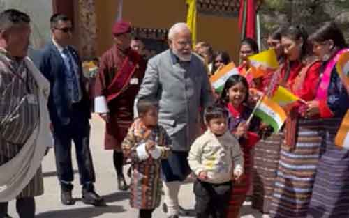 Unprecedented welcome for PM Modi in Bhutan
