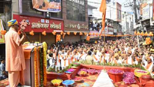Yogi Adityanath leads Lord Narasimha Shobha Yatra in Gorakhpur