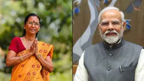 PM Modi speaks to Prof Sarasu – BJP’s candidate from Kerala’s Alathur LS seat