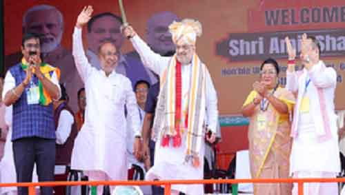 ‘Govt’s priority is to bring peace’, HM Amit Shah says at rally in Manipur
