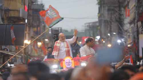 Amit Shah attends roadshow in Assam
