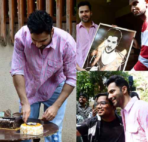 Varun Dhawan celebrates his 37th birthday at home with fans and three cakes