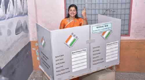Maha MLA takes MP wife on bike ride to cast vote in Amravati