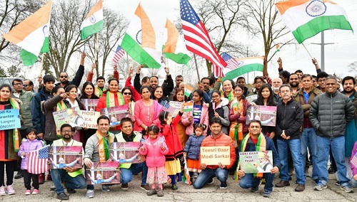 Michigan also immersed in the Modi wave, holds car rally to show support to BJP