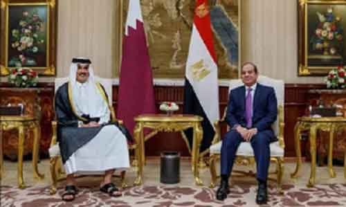 Leaders of Egypt, Qatar pledge to resume peace efforts in Gaza