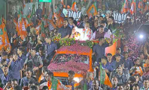 HM Amit Shah holds roadshow in Guwahati