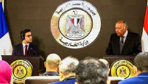 Egyptian, French FMs discuss Gaza developments, truce proposal