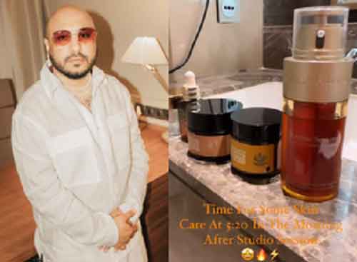 A peek into B Praak’s early morning skincare routine after studio session