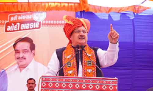 ‘Veerbhoomi’ Gujarat stands with PM Modi, says BJP President Nadda in Dahod