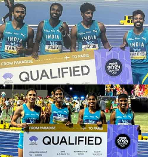 Indian relay teams book Paris 2024 berth in Bahamas