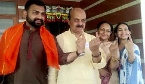 Ex-CM Basavaraj Bommai casts vote, appeals to people to vote in record numbers