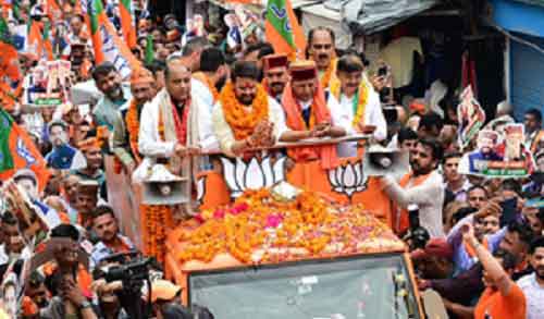 In battle of prestige, Hamirpur cheers for Anurag Thakur with vibrant roadshow