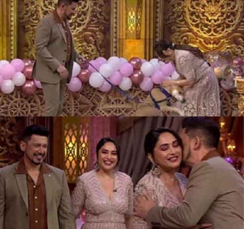 Madhuri’s hubby surprises her with handwritten letter, visits ‘Dance Deewane’ set with dog