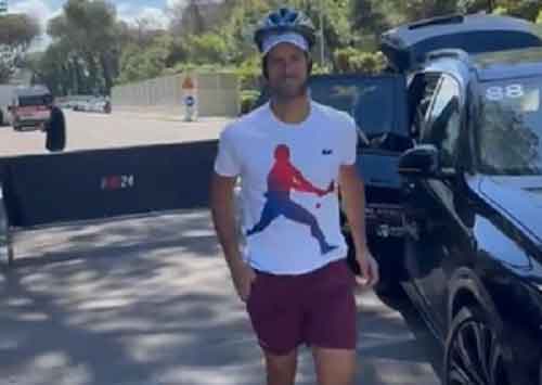 Djokovic wears helmet at Italian Open a day after water bottle falls on his head at venue