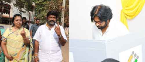 Pawan Kalyan, Balakrishna cast votes in Andhra Pradesh