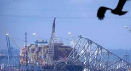 Controlled demolition conducted to break down collapsed Baltimore bridge