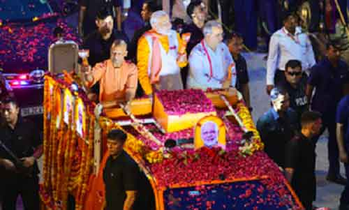 On eve of nomination filing, PM Modi’s roadshow gets bigger than before in Varanasi