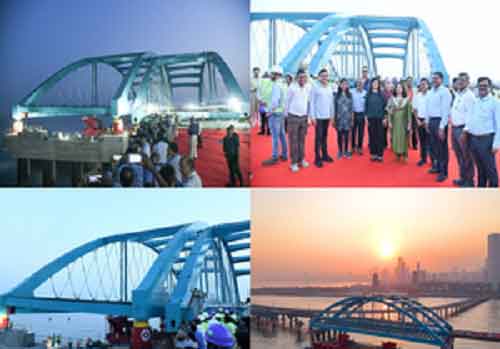 2nd Bow Arch String girder installed to join Bandra sea-link, Mumbai Coastal Road