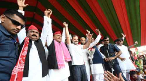 Drama at Rahul-Akhilesh joint poll rally in UP’s Phulpur, duo leave without addressing crowd