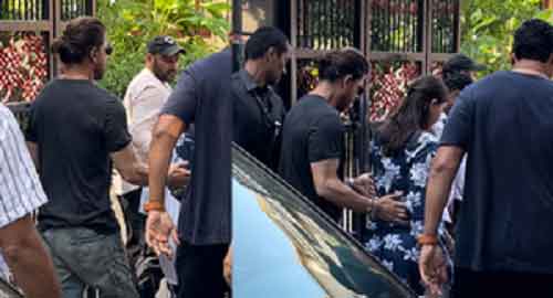 SRK practises what he preaches, exercises his right with wife Gauri, son Aryan