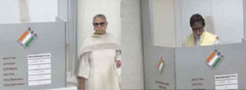 Big B casts his vote with wife Jaya; Aishwarya fulfils her civic duty separately