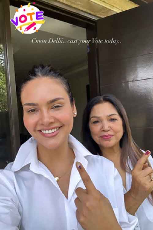 Esha Gupta casts her vote, urges the rest of Delhi to ‘come on’